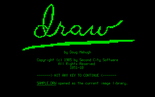 SCS-Draw 1.0 title screen
